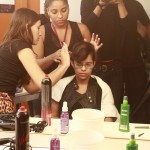 Alunos de Beleza preparam atores para "O Salto" (Foto: Alunos Fotografia 2013)