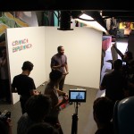 Lázaro Ramos grava comercial do Criança Esperança na Spectaculu (Foto: Alunos Fotografia 2015)