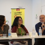 O presidente da Spectaculu e um dos idealizadores do Estética da Periferia Gringo Cardia fala à plateia na abertura do evento (Foto: Julianne Gouveia)