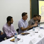 Francisco Bosco, Marcelo Calero, Paul Heritage, Graham Sheffield e Marisa Orth na mesa de abertura do Seminário Novos Rumos (Foto: Beatriz Carelli)