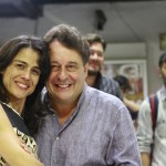 A diretora do People's Palace Projects do Brasil Raquel Dias e o diretor de Artes do British Council UK Graham Sheffield durante evento na Spectaculu (Foto: Beatriz Carelli)